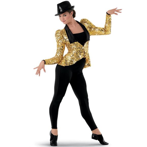 Weissman Gold and Black Sequin Dance Costume - Picture 1 of 4